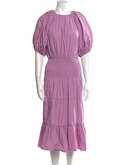 Pre-owned Rhode Crew Neck Midi Length Dress In Purple