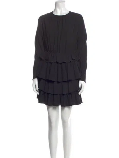 Pre-owned Rhode Crew Neck Mini Dress In Black
