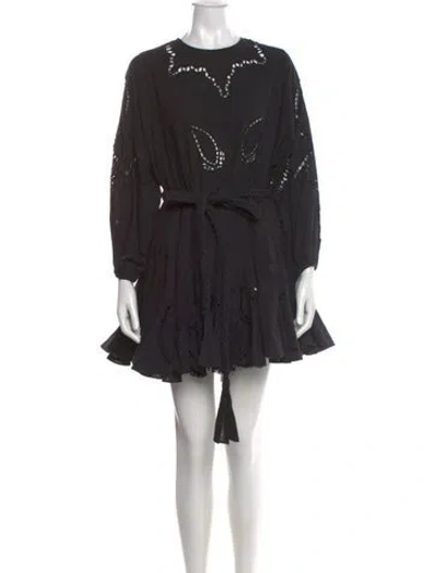 Pre-owned Rhode Crew Neck Mini Dress In Black