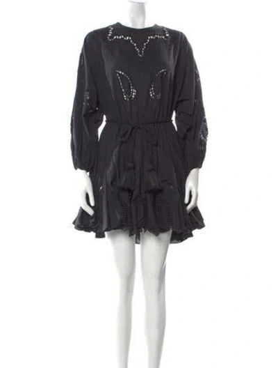 Pre-owned Rhode Crew Neck Mini Dress In Black