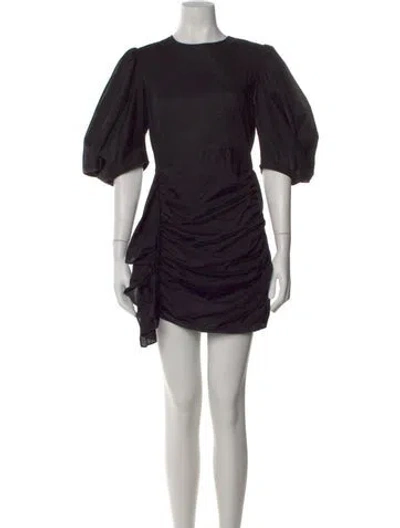 Pre-owned Rhode Crew Neck Mini Dress In Black