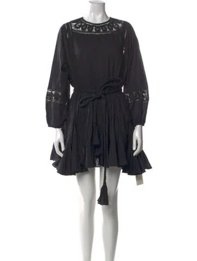 Pre-owned Rhode Crew Neck Mini Dress In Black