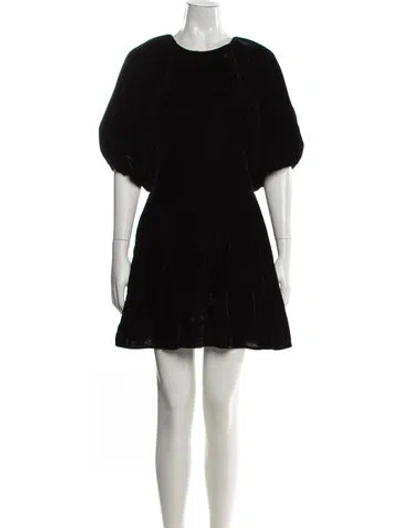 Pre-owned Rhode Crew Neck Mini Dress In Black