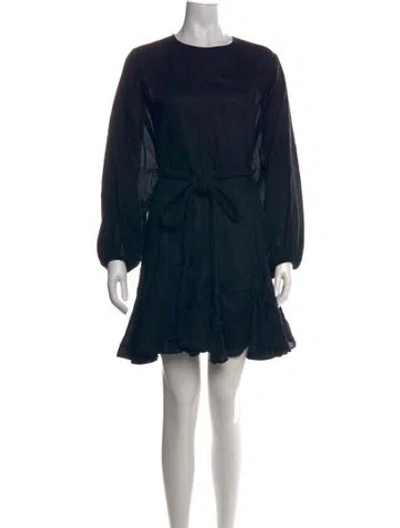 Pre-owned Rhode Crew Neck Mini Dress In Black