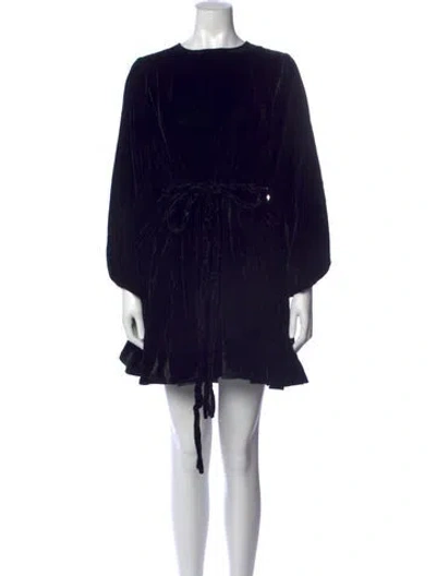 Pre-owned Rhode Crew Neck Mini Dress In Black