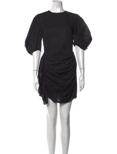 Pre-owned Rhode Crew Neck Mini Dress In Black