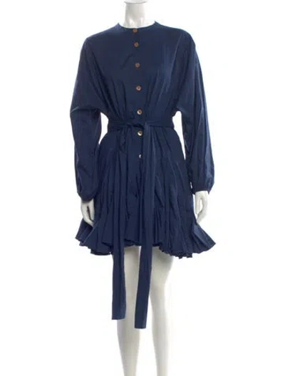 Pre-owned Rhode Crew Neck Mini Dress In Blue