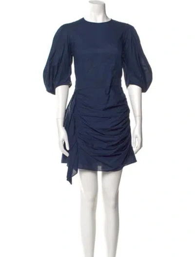 Pre-owned Rhode Crew Neck Mini Dress In Blue