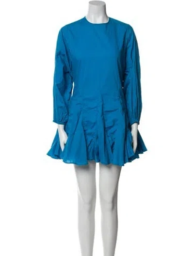 Pre-owned Rhode Crew Neck Mini Dress In Blue