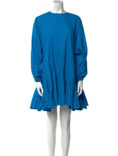 Pre-owned Rhode Crew Neck Mini Dress In Blue