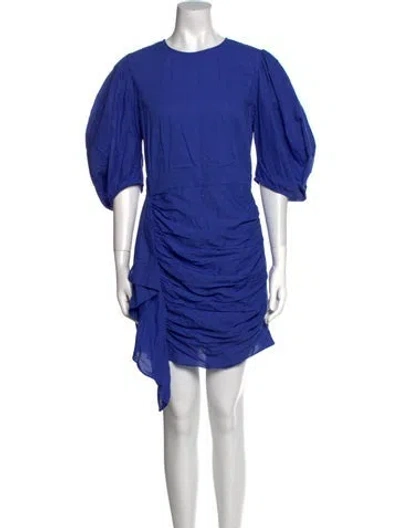 Pre-owned Rhode Crew Neck Mini Dress In Blue