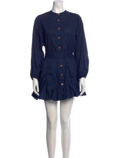 Pre-owned Rhode Crew Neck Mini Dress In Blue