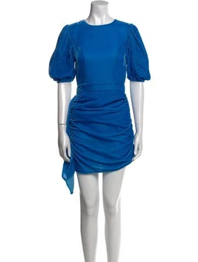 Pre-owned Rhode Crew Neck Mini Dress In Blue