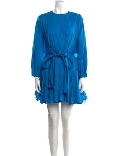 Pre-owned Rhode Crew Neck Mini Dress In Blue