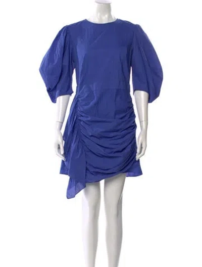 Pre-owned Rhode Crew Neck Mini Dress In Blue