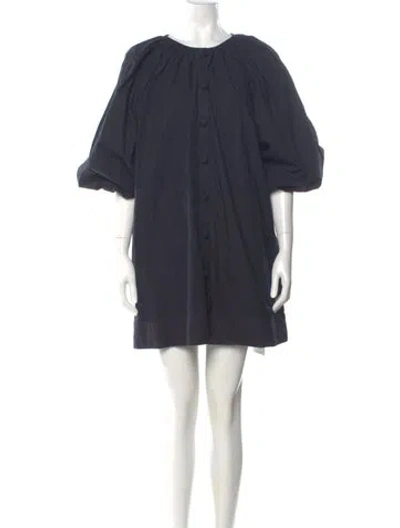 Pre-owned Rhode Crew Neck Mini Dress In Blue