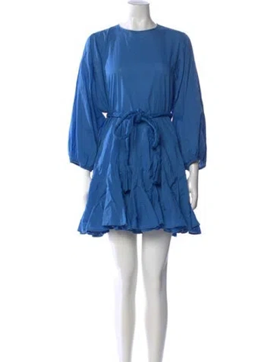 Pre-owned Rhode Crew Neck Mini Dress In Blue