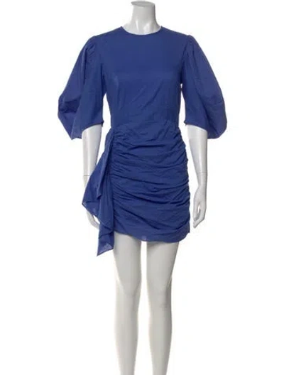 Pre-owned Rhode Crew Neck Mini Dress In Blue