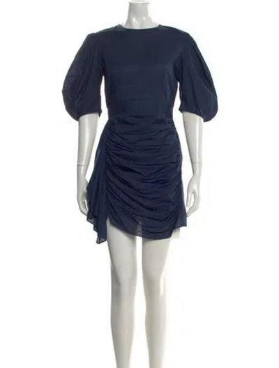 Pre-owned Rhode Crew Neck Mini Dress In Blue