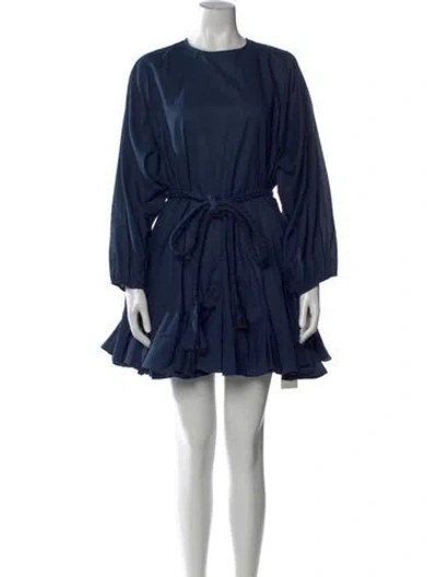 Pre-owned Rhode Crew Neck Mini Dress In Blue