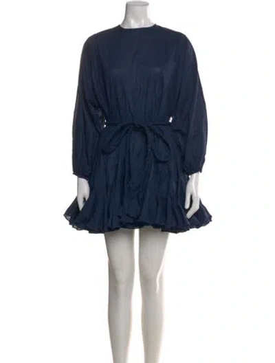 Pre-owned Rhode Crew Neck Mini Dress In Blue