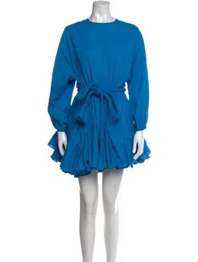 Pre-owned Rhode Crew Neck Mini Dress In Blue