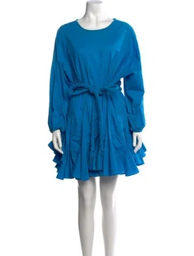 Pre-owned Rhode Crew Neck Mini Dress In Blue