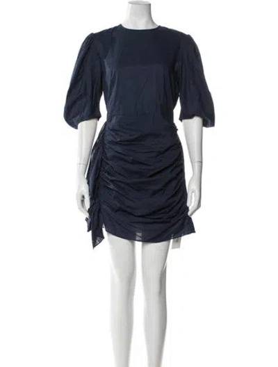 Pre-owned Rhode Crew Neck Mini Dress In Blue