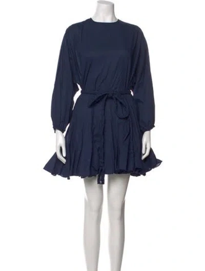 Pre-owned Rhode Crew Neck Mini Dress In Blue