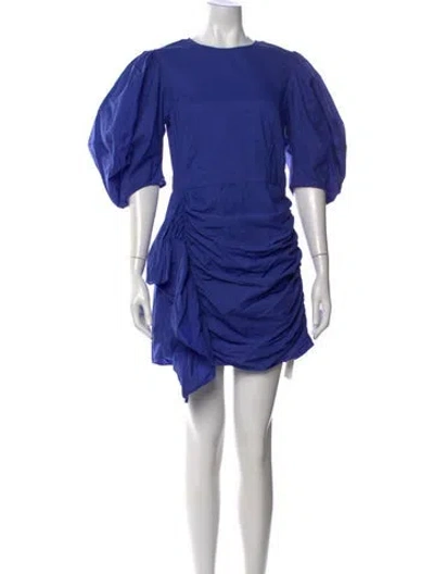 Pre-owned Rhode Crew Neck Mini Dress In Blue