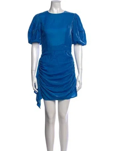 Pre-owned Rhode Crew Neck Mini Dress In Blue