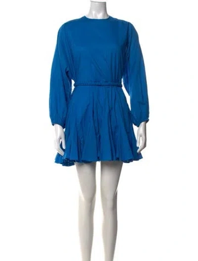 Pre-owned Rhode Crew Neck Mini Dress In Blue