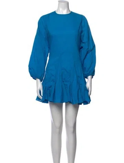 Pre-owned Rhode Crew Neck Mini Dress In Blue