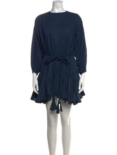 Pre-owned Rhode Crew Neck Mini Dress In Blue
