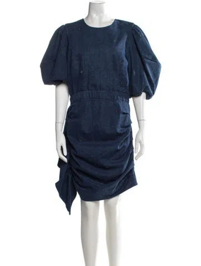 Pre-owned Rhode Crew Neck Mini Dress In Blue