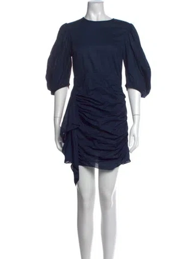 Pre-owned Rhode Crew Neck Mini Dress In Blue