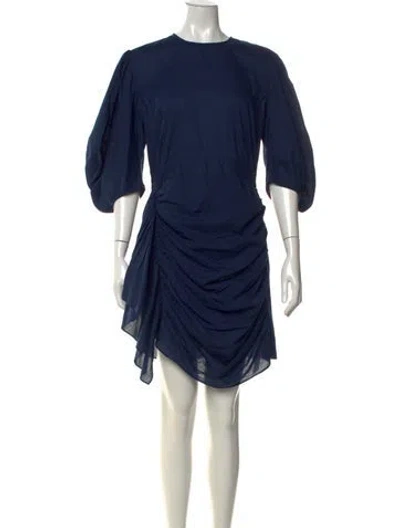 Pre-owned Rhode Crew Neck Mini Dress In Blue