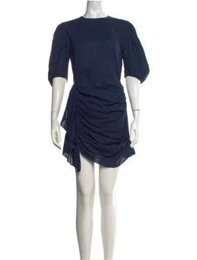 Pre-owned Rhode Crew Neck Mini Dress In Blue