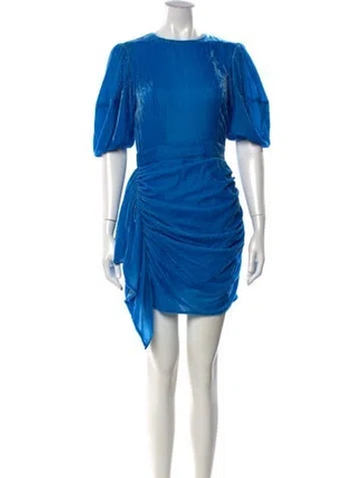 Pre-owned Rhode Crew Neck Mini Dress In Blue