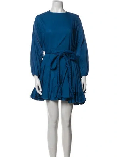 Pre-owned Rhode Crew Neck Mini Dress In Blue