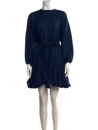 Pre-owned Rhode Crew Neck Mini Dress In Blue