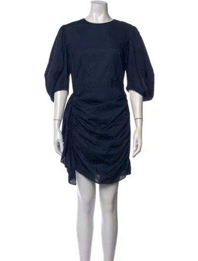 Pre-owned Rhode Crew Neck Mini Dress In Blue