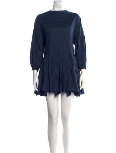 Pre-owned Rhode Crew Neck Mini Dress In Blue