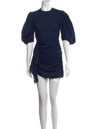 Pre-owned Rhode Crew Neck Mini Dress In Blue