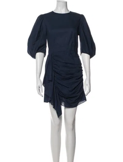 Pre-owned Rhode Crew Neck Mini Dress In Blue