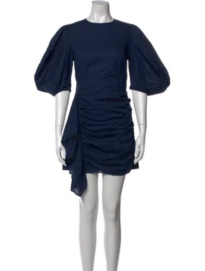 Pre-owned Rhode Crew Neck Mini Dress In Blue