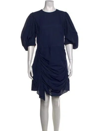 Pre-owned Rhode Crew Neck Mini Dress In Blue