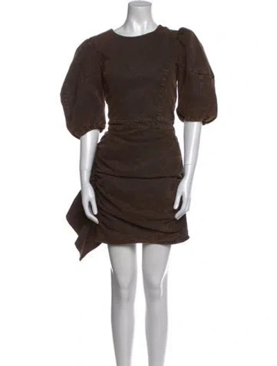 Pre-owned Rhode Crew Neck Mini Dress In Brown