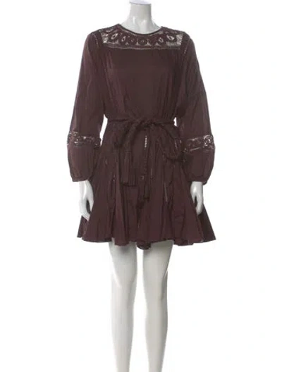 Pre-owned Rhode Crew Neck Mini Dress In Brown
