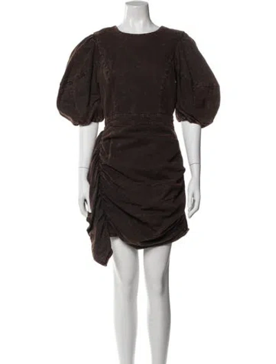Pre-owned Rhode Crew Neck Mini Dress In Brown